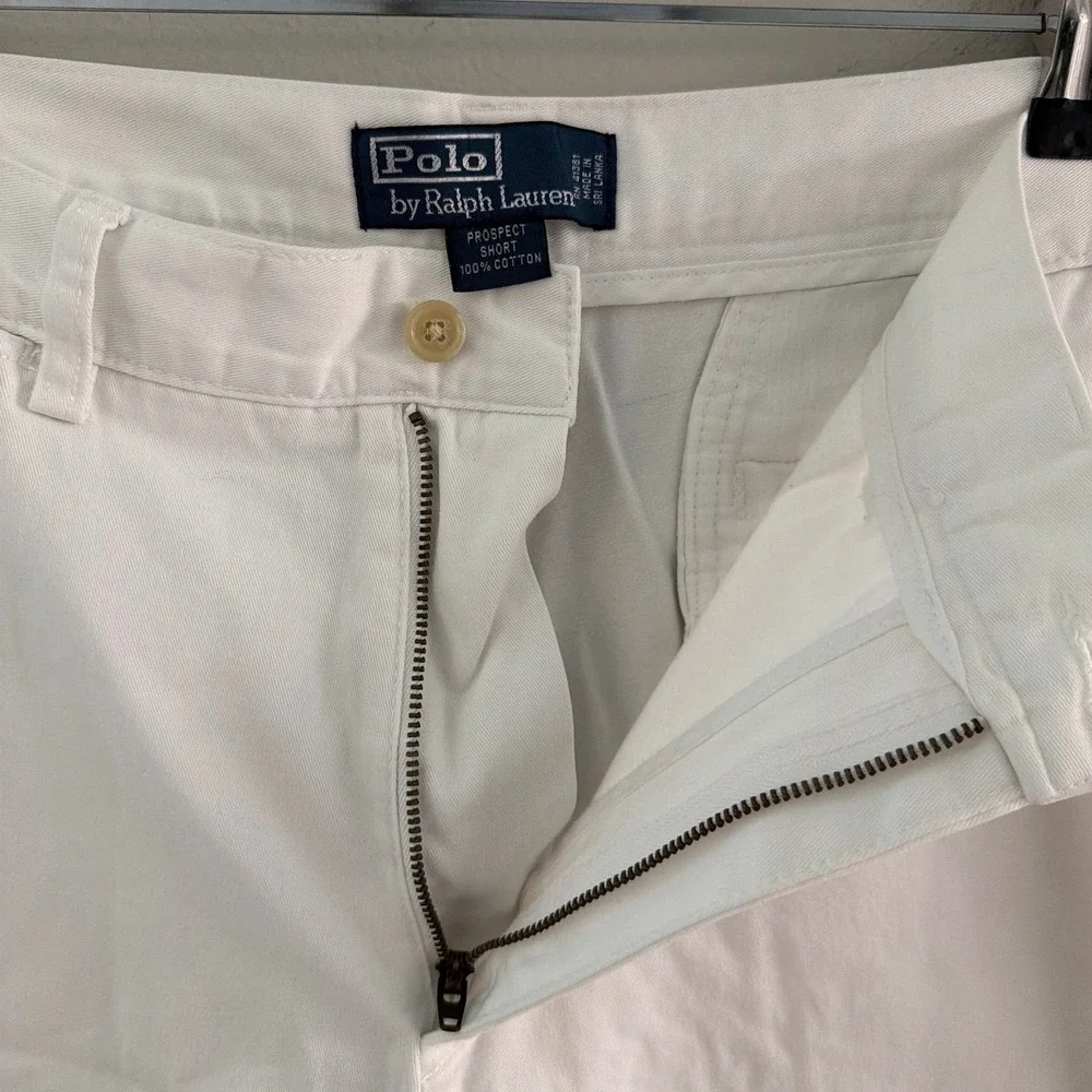 Polo Ralph Lauren Mens Prospect Short White Cotton Twill Chino Size 32x9